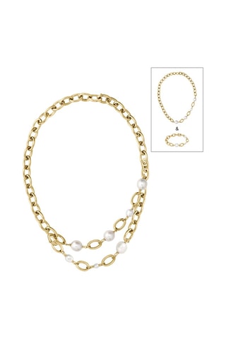 Collier - Plaqué or et perles de culture d'eau douce