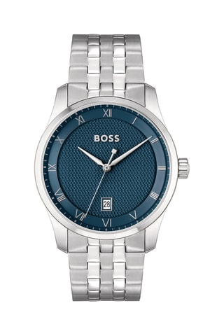 Montre à quartz en acier - Argenté et bleu