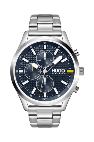 Montre à quartz en acier - Argenté et bleu
