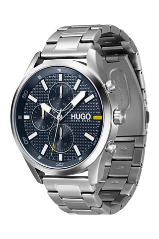 Montre à quartz en acier - Argenté et bleu