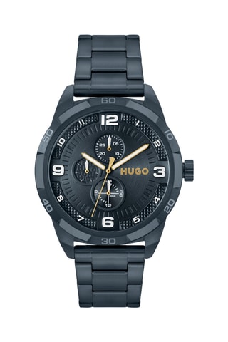 Montre à quartz en acier - Chronographe - Bleu foncé