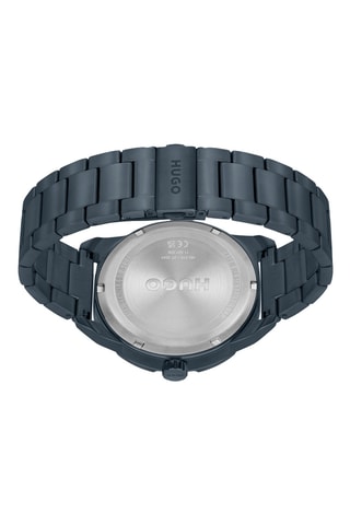 Montre à quartz en acier - Chronographe - Bleu foncé