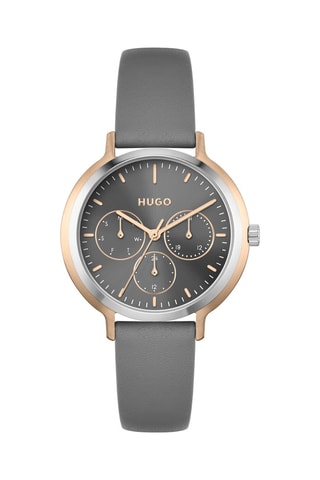 Montre à quartz en cuir - Gris