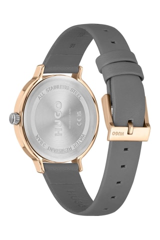 Montre à quartz en cuir - Gris