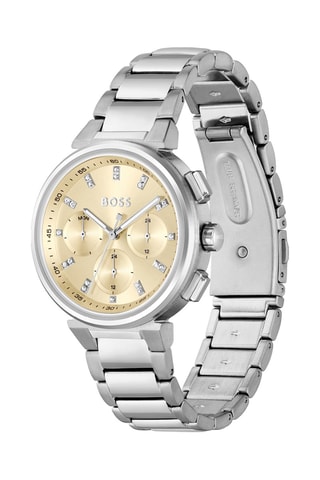 Montre à quartz en acier - Argenté et beige