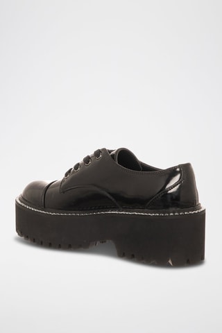Derbys à talons plateformes en cuir Forty - Noir