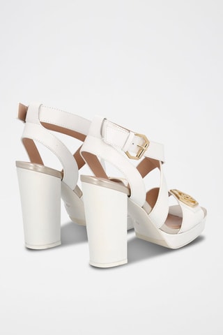 Sandales à talons en cuir de taureau Hebe - Blanc