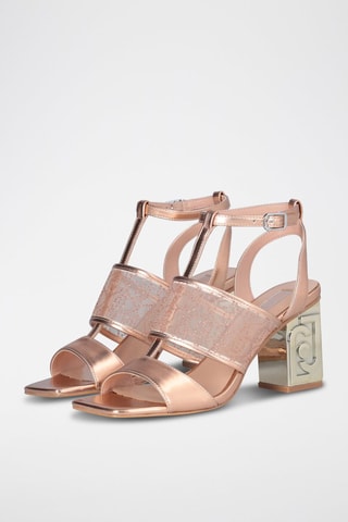 Sandales à talons Violet - Doré rose