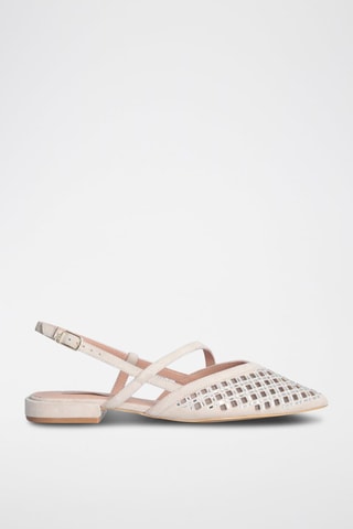 Sling-back en cuir de chèvre Viola - Beige