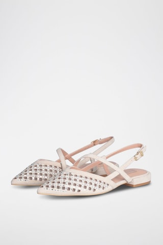 Sling-back en cuir de chèvre Viola - Beige
