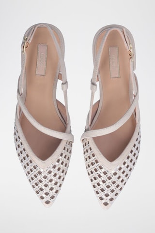 Sling-back en cuir de chèvre Viola - Beige