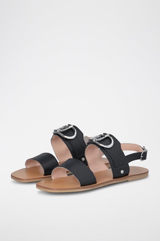 Sandales en cuir de chèvre Saba - Noir