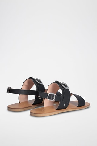 Sandales en cuir de chèvre Saba - Noir