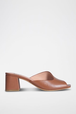 Sandales à talons en cuir de chèvre Judy - Marron