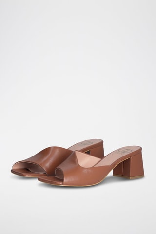 Sandales à talons en cuir de chèvre Judy - Marron