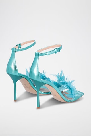 Sandales à talons en cuir de chèvre et cuir de bélier Camelia - Bleu - Léonie Hanne x Liu Jo