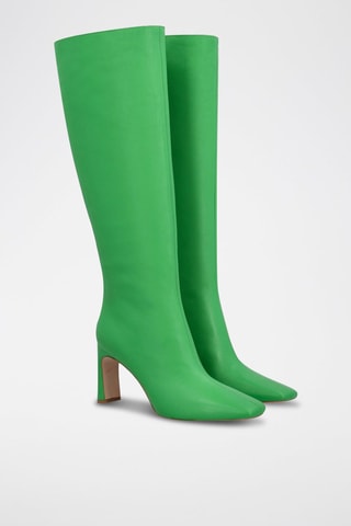 Bottes en cuir de chèvre et cuir de bélier Squared - Vert - Léonie Hanne x Liu Jo