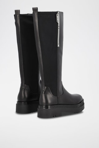 Bottes plateformes en cuir Love - Noir