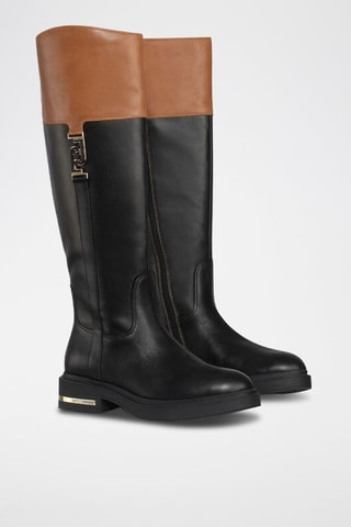 Bottes en cuir - Noir et marron