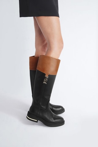Bottes en cuir - Noir et marron