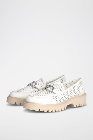 Mocassins en cuir de chèvre Cora - Blanc