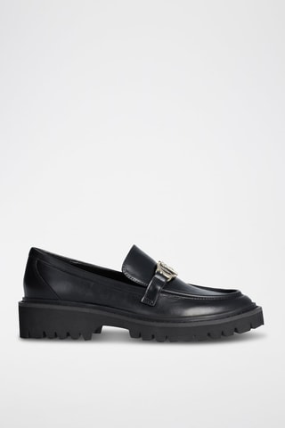 Mocassins en cuir de taureau Cora - Noir