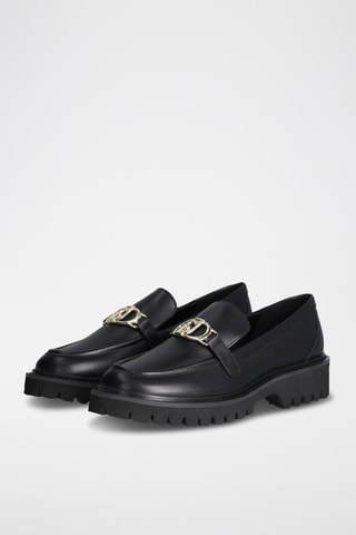 Mocassins en cuir de taureau Cora - Noir