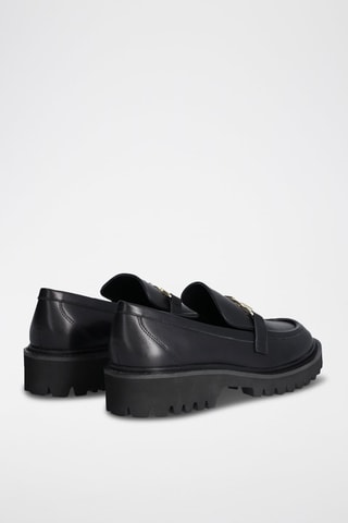 Mocassins en cuir de taureau Cora - Noir