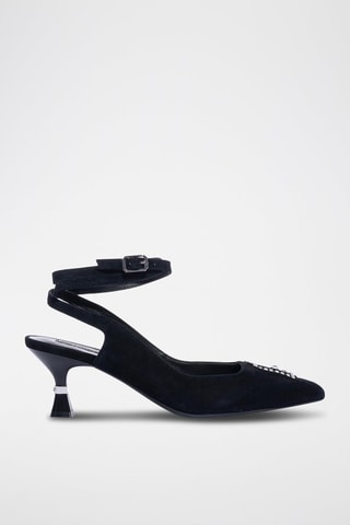 Escarpins en cuir de chèvre nubuck Gaia - Noir