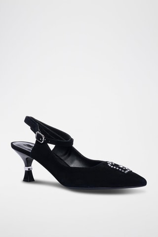 Escarpins en cuir de chèvre nubuck Gaia - Noir