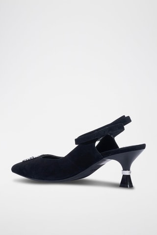 Escarpins en cuir de chèvre nubuck Gaia - Noir