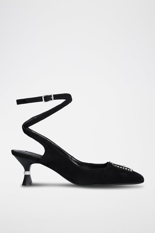 Escarpins en cuir de chèvre nubuck Gaia - Noir