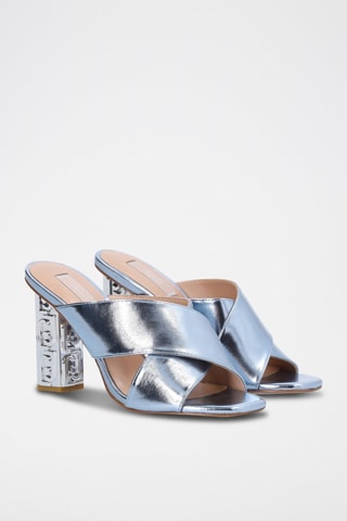 Mules à talons - Bleu