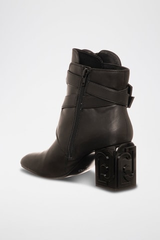 Bottines en cuir de taureau Sara - Noir