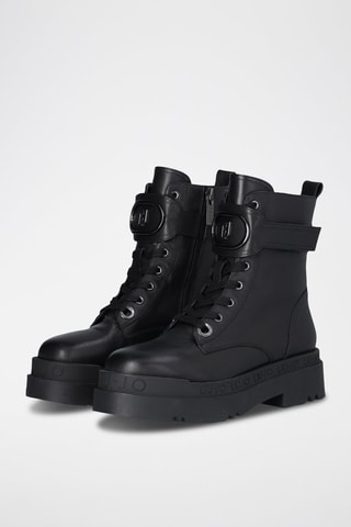 Bottines en cuir Love - Noir