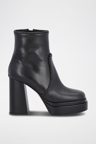 Bottines en cuir de mouton nappa Nelly - Noir