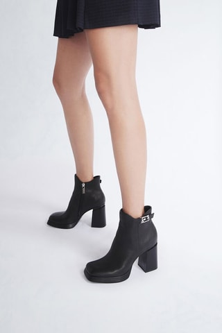 Bottines en cuir de chèvre - Noir