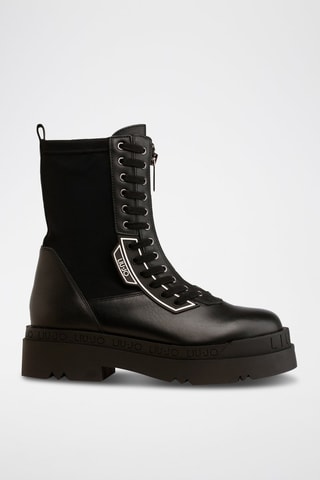 Bottines en cuir Love - Noir