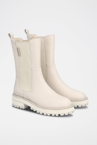 Bottines Chelsea en cuir de taureau Pink - Rose poudré