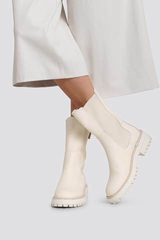 Bottines Chelsea en cuir de taureau Pink - Rose poudré