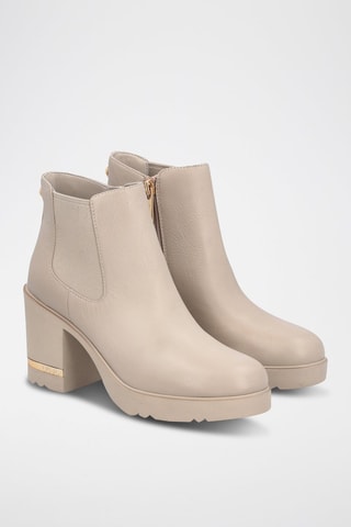 Bottines Chelsea en cuir Gloria - Beige
