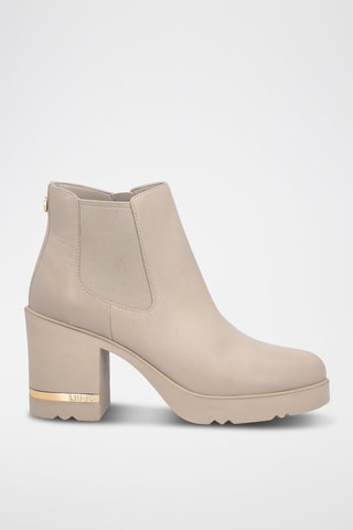 Bottines Chelsea en cuir Gloria - Beige