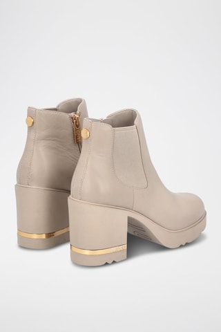 Bottines Chelsea en cuir Gloria - Beige