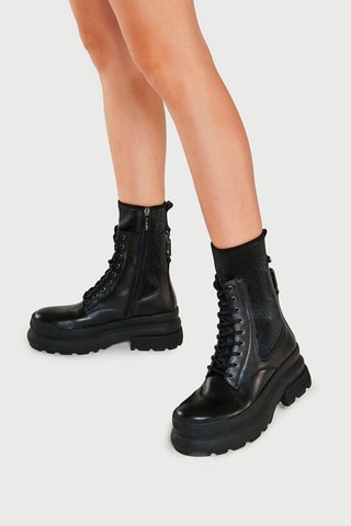 Bottines en cuir Amy - Noir