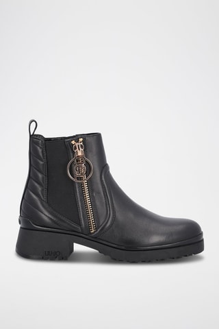 Bottines Chelsea en cuir Nancy - Noir