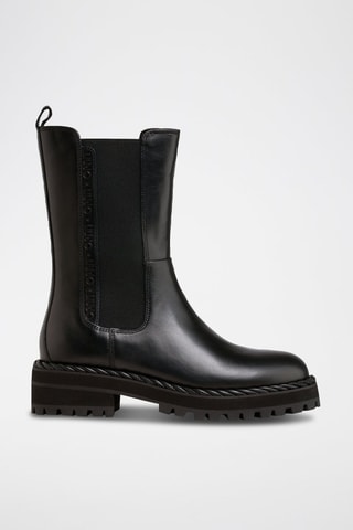 Bottines Chelsea en cuir Pink - Noir