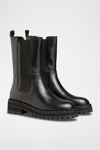 Bottines Chelsea en cuir Pink - Noir