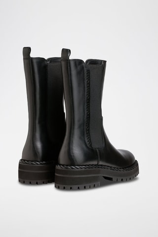 Bottines Chelsea en cuir Pink - Noir
