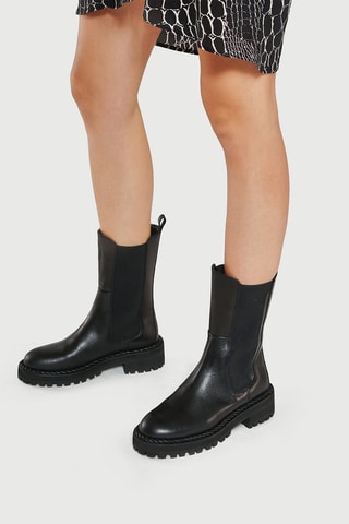 Bottines Chelsea en cuir Pink - Noir