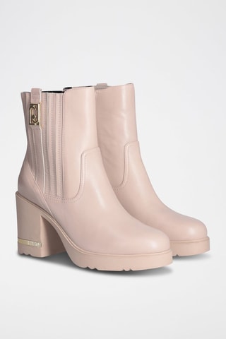Bottines en cuir -  Crème